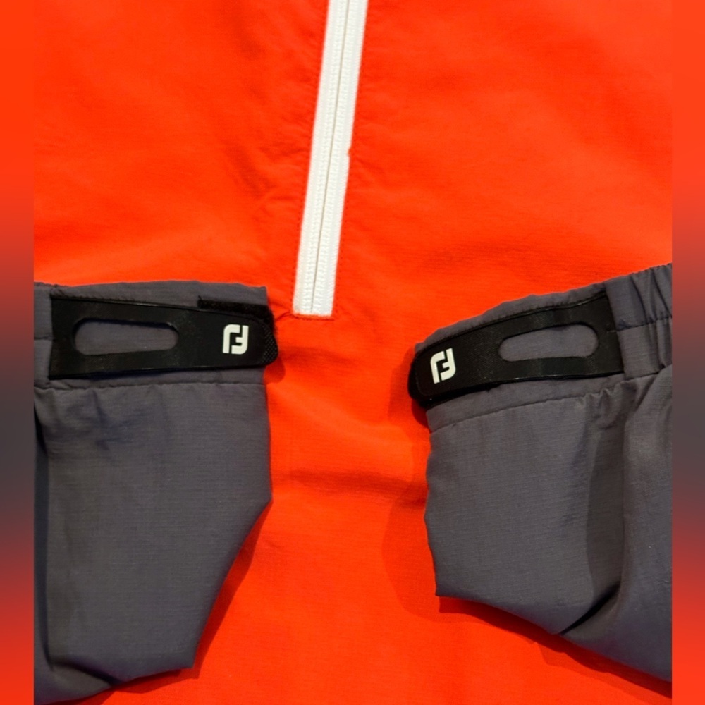 New! Footjoy Fugi Orange and Gray 1/2 Zip Windbreaker Pullover Size XL - Picture 7 of 9